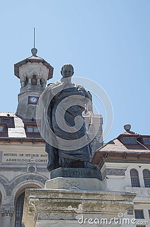 Statue of Ovid in front of the Museum of National History in Constanta Stock Photo