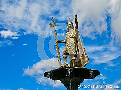 Statue of Pachacuti Stock Photo