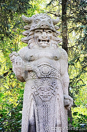 Statue of pagan god Radegast Stock Photo