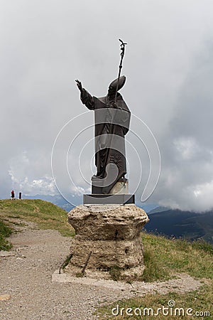 Statue of Papa Paolo VI at Monte Guglielmo, Lombardy, Italy Editorial Stock Photo