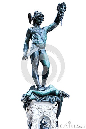 Statue of Perseus With the Head of Medusa in Florence Stock Photo