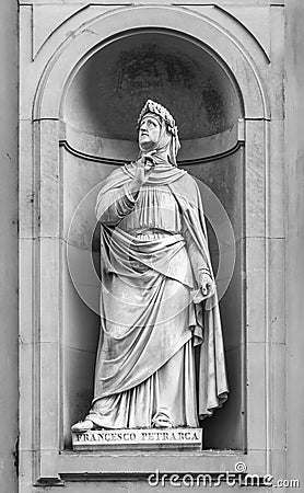 Statue of Petrarch in Florence Stock Photo