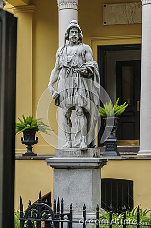 Statue of Phidias at Telfair Academy Editorial Stock Photo
