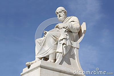 Statue of philosopher Plato in Athens, Greece Stock Photo