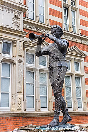 Statue of the Pied Piper of Hamelin in Hameln Editorial Stock Photo