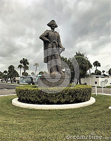 Statue of pirate in Florida mobile home park Stock Photo