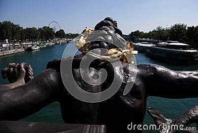 Statue Pont Alexander Stock Photo