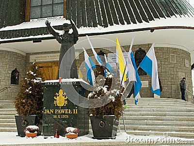 Statue of Pope John Paul II Editorial Stock Photo