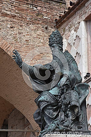 Statue of pope julius III at cathedral of Perugia, Umbria Stock Photo