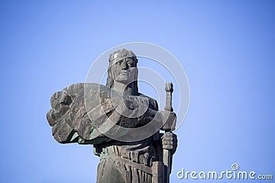 Statue of Pribina in Nitra, Slovakia Editorial Stock Photo