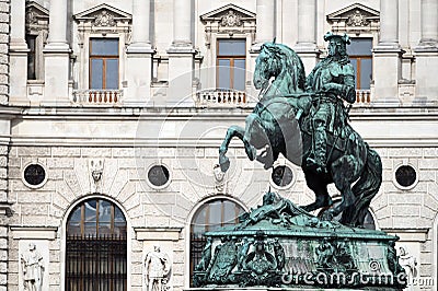 Statue of Prince Eugen in Heldenplatz Vienna Editorial Stock Photo