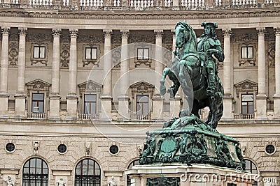 Statue of Prince Eugen Hofburg Palace Heldenplatz Vienna Stock Photo