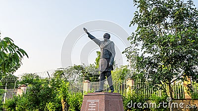 Statue of Rajiv Gandhi, son of Indira Gandhi, the 6th Prime Minister of India from 1984 to 1989 Editorial Stock Photo