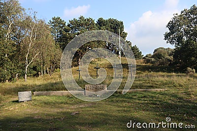 Statue and rememberance area at the Waalsdorpervlakte at The Hague for fallen resistance members during World War 2 Editorial Stock Photo