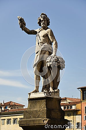 Statue representing the autumn, bridge St. Trinita, Florence 2 Stock Photo