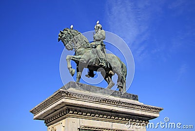 Statue representing the General Joan Prim in Barcelona, Spain Stock Photo