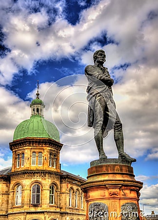 Statue of Robert Burns in Leith - Scotland Stock Photo