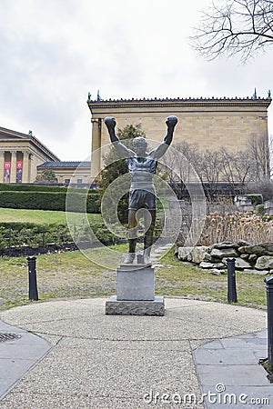 Statue of rocky balboa in Philadelphia Editorial Stock Photo