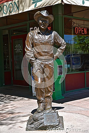 Statue of Ronald Reagan downtown Rapid City Editorial Stock Photo