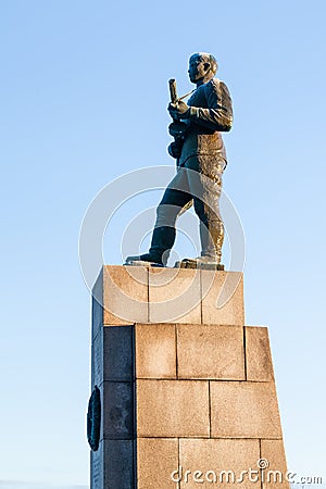 A Statue of a Russian Soldier in Kirkenes, Norway Editorial Stock Photo