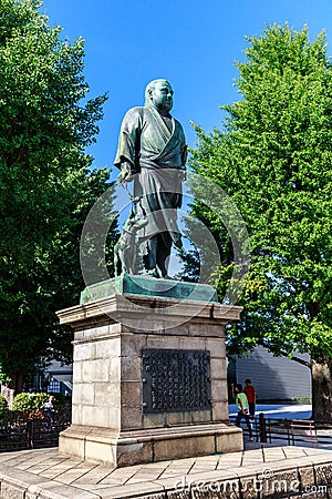 Statue of Saigo Takamori, Ueno Park, Japan Stock Photo