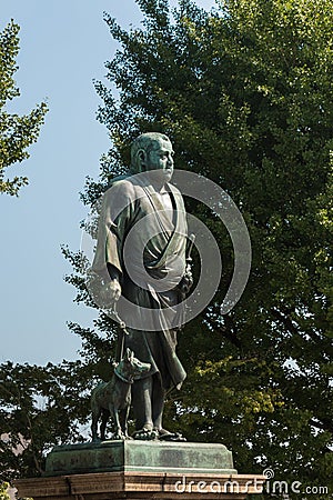 Statue of saigo takamori in ueno park, tokyo Stock Photo