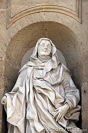 Statue of Saint Anne, baroque, marble, mantle Stock Photo
