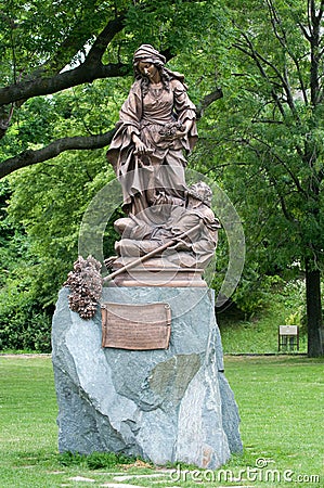 Statue Saint Elisabeth of Hungary. Stock Photo