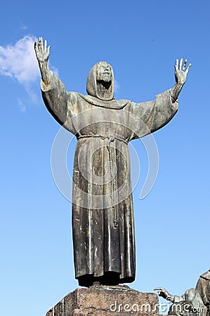 Statue of Saint Francis in Rome Stock Photo