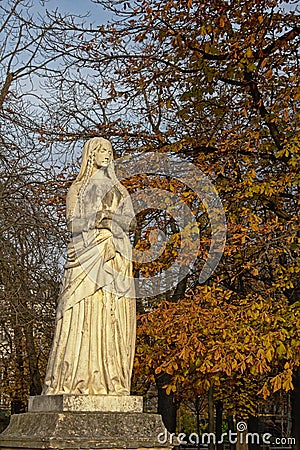 Statue of Saint Genevieve, patroness of Paris Stock Photo