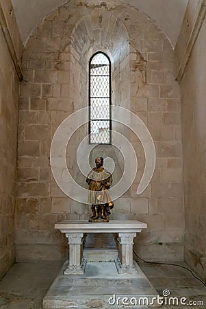 The statue of Saint Joachim in one of the chapels of the church of the Alcobaca monastery Editorial Stock Photo