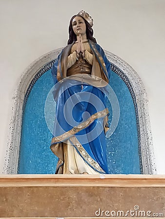 Statue of Saint Mary the Virgin inside the Church of Saint Rita Stock Photo