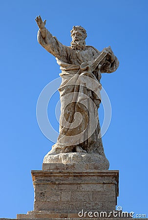 Statue Saint Paul, St Paul's Island, Malta Stock Photo