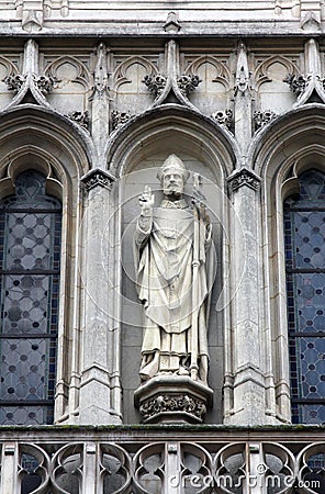 Statue of Saint, Saint Germain-l`Auxerrois church, Paris Stock Photo