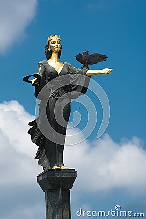 Statue of Saint Sophia, symbol of wisdom and protector of Sofia Bulgaria Editorial Stock Photo