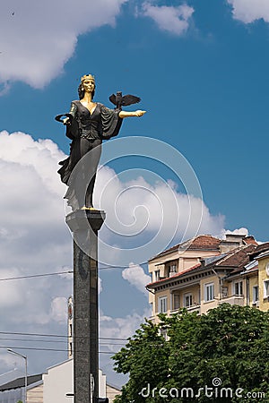 Statue of Saint Sophia, symbol of wisdom and protector of Sofia Bulgaria Editorial Stock Photo