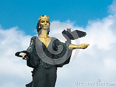 Statue of Saint Sophia, symbol of wisdom and protector of Sofia Bulgaria Editorial Stock Photo