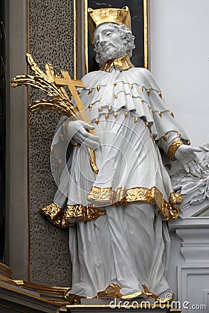 Statue of saint, Wurzburg Cathedral Stock Photo