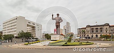 Statue of Samora MoisÃ©s Machel at Independence Square Editorial Stock Photo