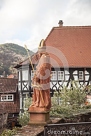 Statue of Sankt Martin,german Wine Route,Germany Editorial Stock Photo