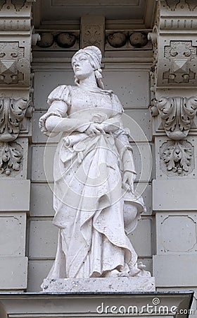 Statue of Science, allegorical representation, detail of Town Hall, Graz Stock Photo