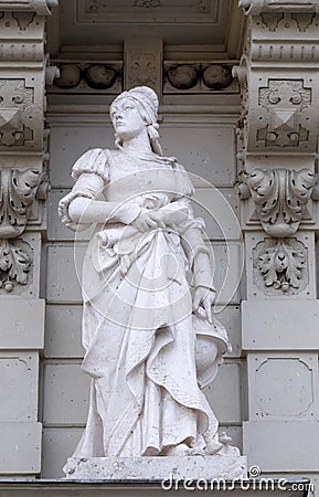 Statue of Science, allegorical representation, detail of Town Hall, Graz Stock Photo