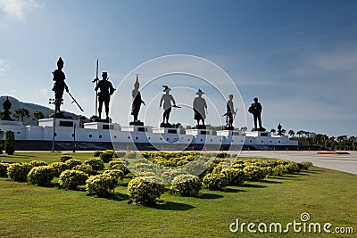 Statue of Seven kings at Rajabhakti park Hua Hin Thailand Stock Photo
