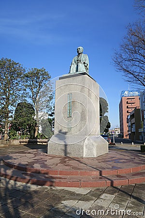 The statue of Shibusawa Eiichi Editorial Stock Photo
