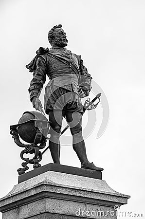 Sir Francis Drake Statue Plymouth Hoe Stock Photo