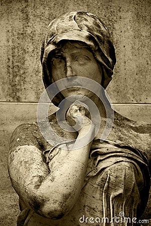 Statue of a sitting woman Stock Photo