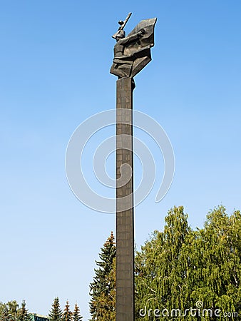 Statue of Soviet soldier in Yoshkar-Ola city Editorial Stock Photo