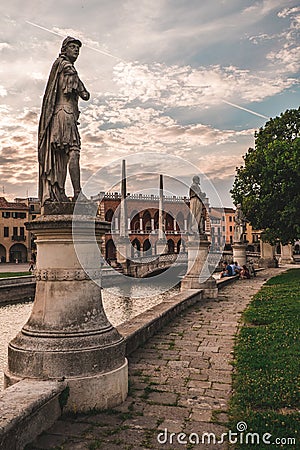 Statue on a square in Padova - Italy Editorial Stock Photo