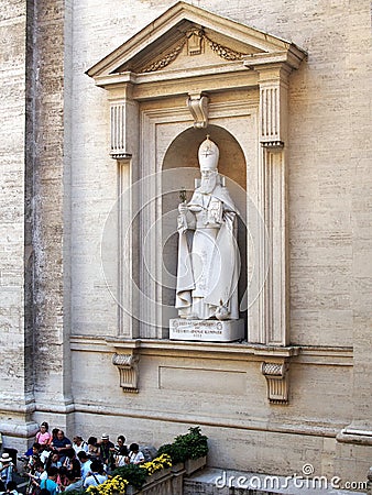 Statue of St Gregorious, Vatican Courtyard Editorial Stock Photo