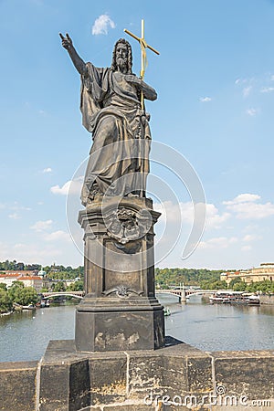 Statue of St. John the Baptist - Prague Stock Photo